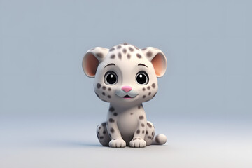 Fototapeta premium 3d rendering cute leopard cartoon