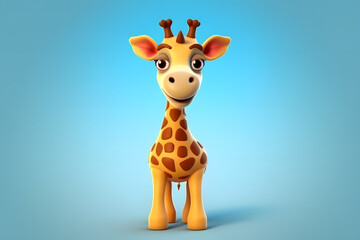 Obraz premium 3d rendering cute Giraffe cartoon