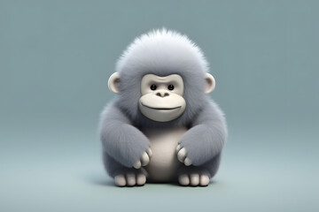 Fototapeta premium 3d rendering cute Gorilla cartoon