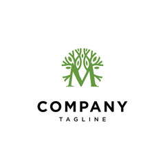 
Letter M Tree Logo icon vector template.eps