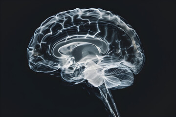 x ray of human brain - obrazy, fototapety, plakaty