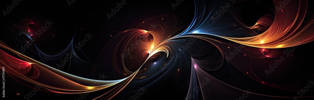 Poster A futuristic abstract background adorned with neon pink and blue glowing lines, creating dynamic high-speed wave patterns.