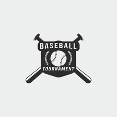 baseball tournament vintage logo vector illustration template icon graphic design