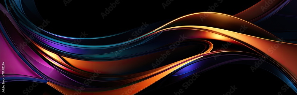 Poster A futuristic abstract background adorned with neon pink and blue glowing lines, creating dynamic high-speed wave patterns.