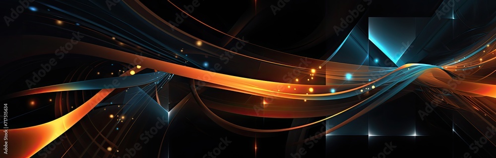 Poster a visually captivating scene featuring high-speed neon wave lines in pink and blue, contributing to 