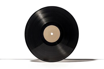 Obraz premium Vinyl record spinning alone on white background