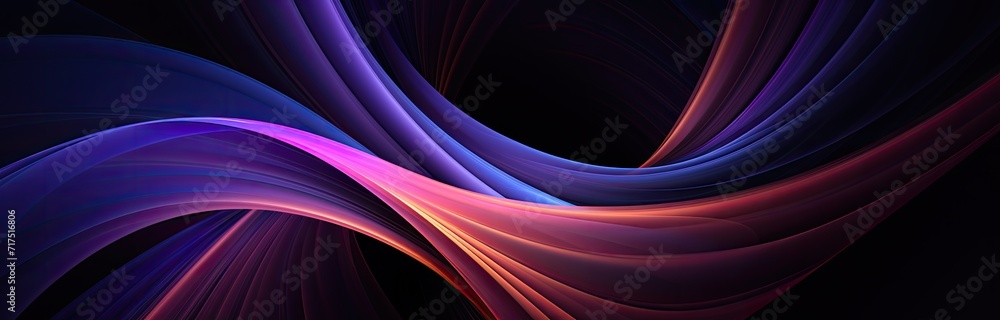 Poster a visually captivating abstract futuristic background featuring neon pink and blue glowing lines in 