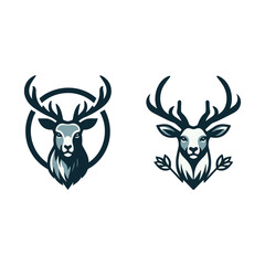 TWO LOGO SET OF DEER VECTOR