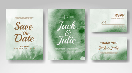 Wedding invitation with abstract watercolor background