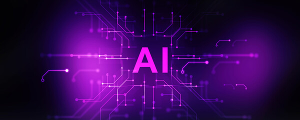 2d illustration Artificial Intelligence (AI) concept