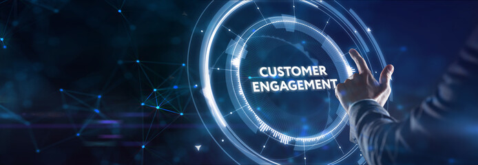 Business, Technology, Internet and network concept. Shows the inscription: CUSTOMER ENGAGEMENT.