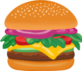 hamburger on white