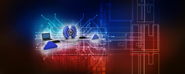 3d rendering technology Computer modem network with wifi
