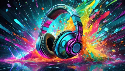 Neon Beats: Explosive Sounds with Dynamic Music Blaster Headphone
