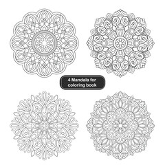 4 Best Quality Simple Mandala Design For colouring Book 