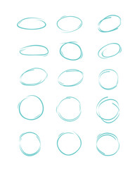 Simple Hand Drawn Circle Design Set - obrazy, fototapety, plakaty
