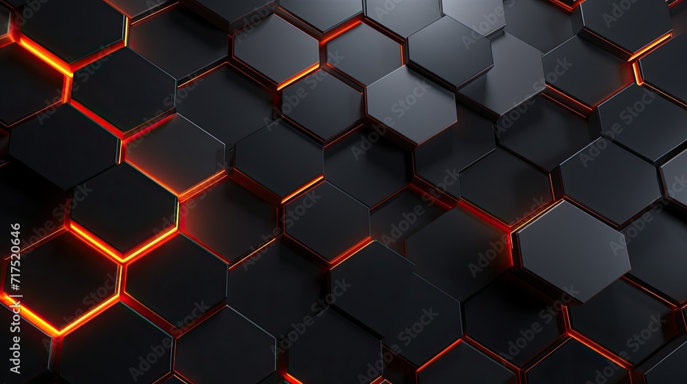 Poster a contemporary background featuring a pattern of grey and red hexagons, creating a modern aesthetic.