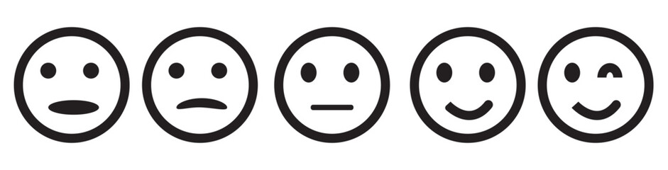 smile icon set. smile emoticon icon. feedback - obrazy, fototapety, plakaty