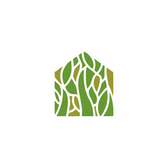 eco house logo design vector,editable eps 10