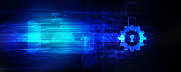 2d illustration Abstract futuristic electronic circuit technology background