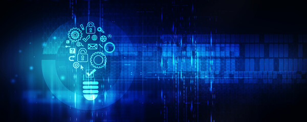 2d illustration Abstract futuristic electronic circuit technology background