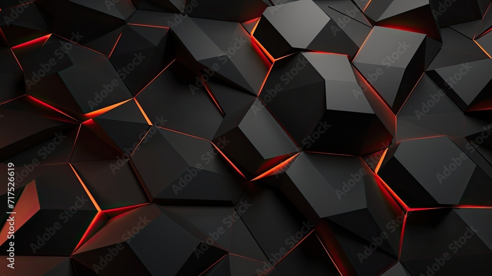 Poster a stylish modern background adorned with hexagons in shades of grey and red, offering a visually app