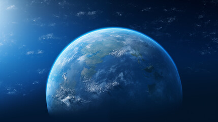 Naklejka na ściany i meble 3D illustration of the planet Earth from space. Background for earth day, astronomy day, and environment day