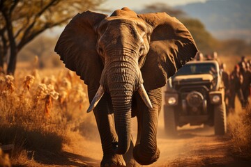 High-end safari experience in Africa, with a close encounter with the Big Five, Generative AI
