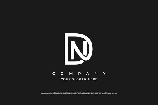 Initial Letter DN Logo or ND Logo Design
