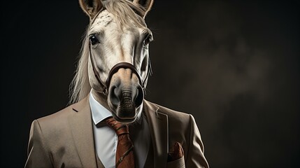 馬のビジネスマン - obrazy, fototapety, plakaty