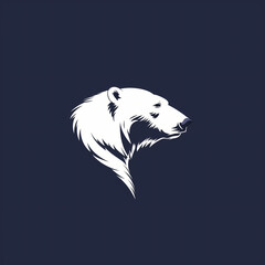 polar bear minimalist logo - obrazy, fototapety, plakaty