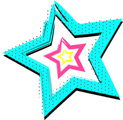 Cute comic star abstract pop-art retro 80s-90s style.
