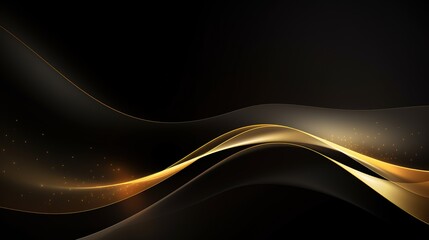 A black and gold wavy background. generative AI