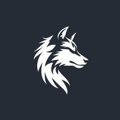 Majestic White Wolf Head on Black Background