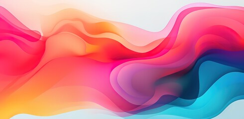 An abstract wave in orange, blue, and purple. generative AI