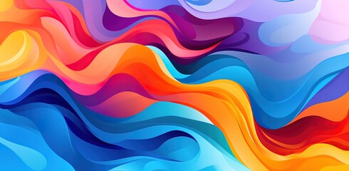 Obraz premium An abstract wave in orange, blue, and purple. generative AI