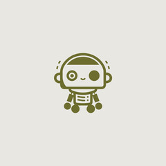 ロボットをシンボリックに用いたロゴのベクター画像