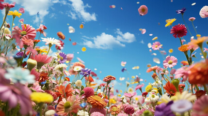 Obraz na płótnie Canvas flowers and sky high definition(hd) photographic creative image