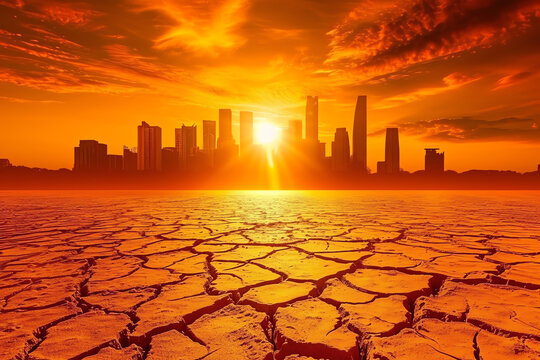 global warming conceptual image, AI generated