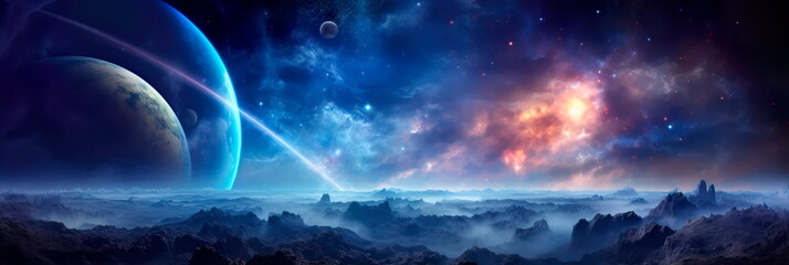 space scene with celestial bodies space showing the beauty of space exploration.