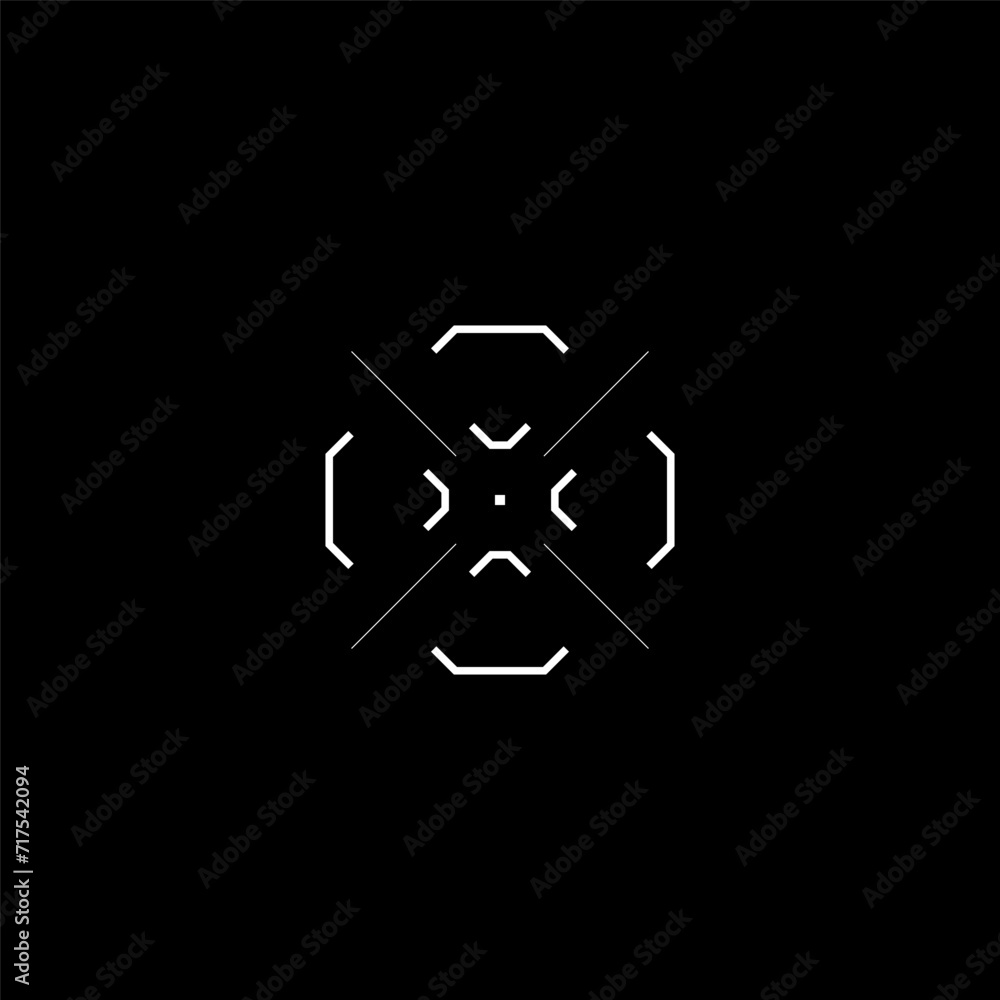 Poster cyberpunk style target, hud aim, tech digital sight, vr interface element. cyberpunk interface eleme