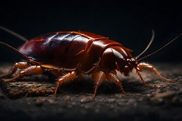 cockroach on white background