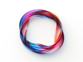 A 3D abstract loop of vibrant blue and red ribbons in a seamless design.