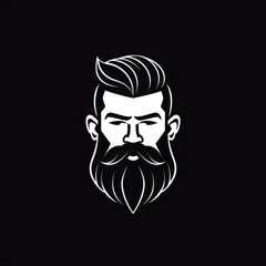 Beard man simple logo, vector design, minimalist logo. Generative AI