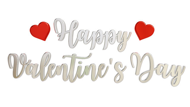Happy valentine's day calligraphy banner, 3d lettering