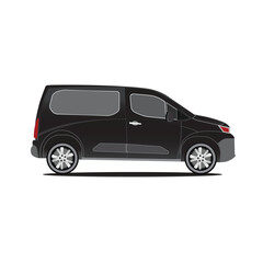 Isolated black color  Van vector illustration image AI generated 