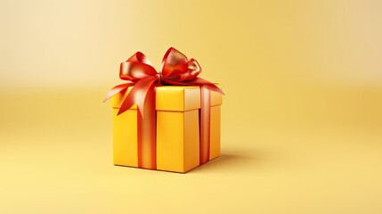 Obraz premium Gift box on a clean background in the style of the new year where there is space for text