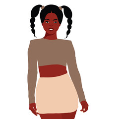 Fototapeta premium Young stylish black woman in elegant style vector