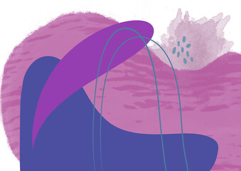 simple abstract organic shapes, watercolor, background
