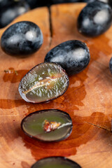 fresh pure blue grapes, sweet ripe grapes